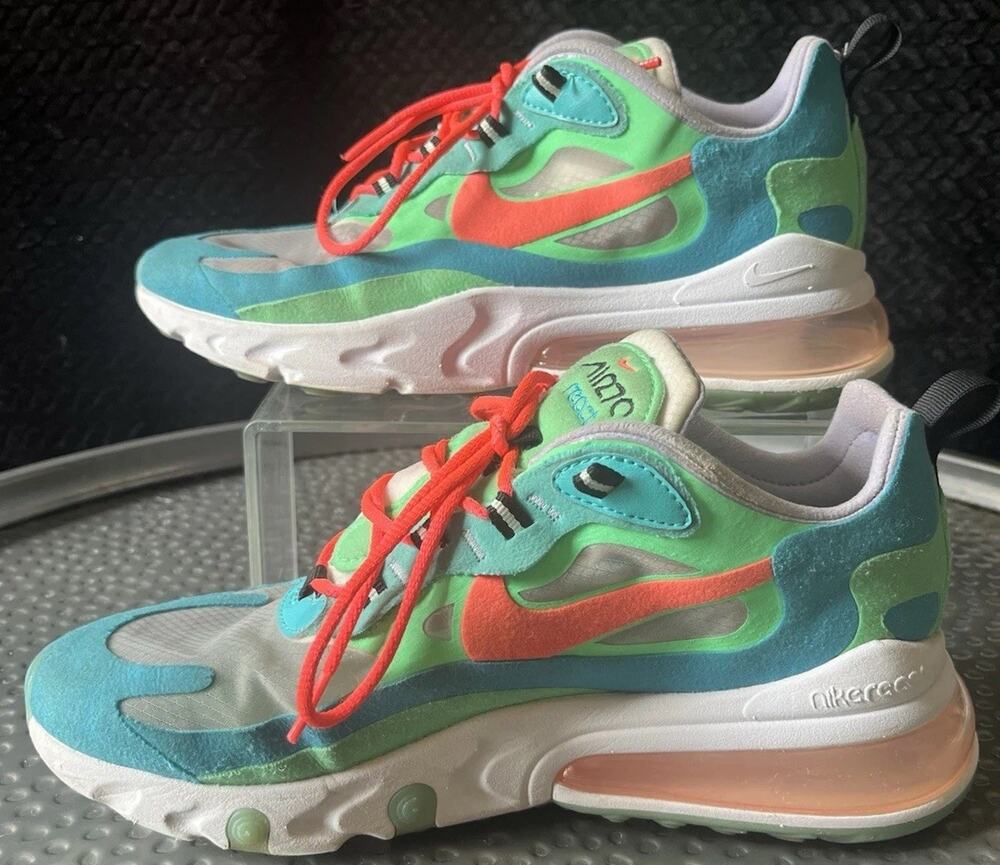 Nike Air Max React Multicolor Teal Coral Athletic Sneakers